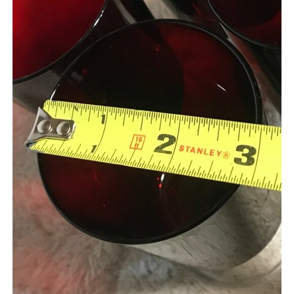 Vtg LUMINARC Ruby Red 5.25" Stemware Wine Glasses Set of 4 France - Picture 8 of 9